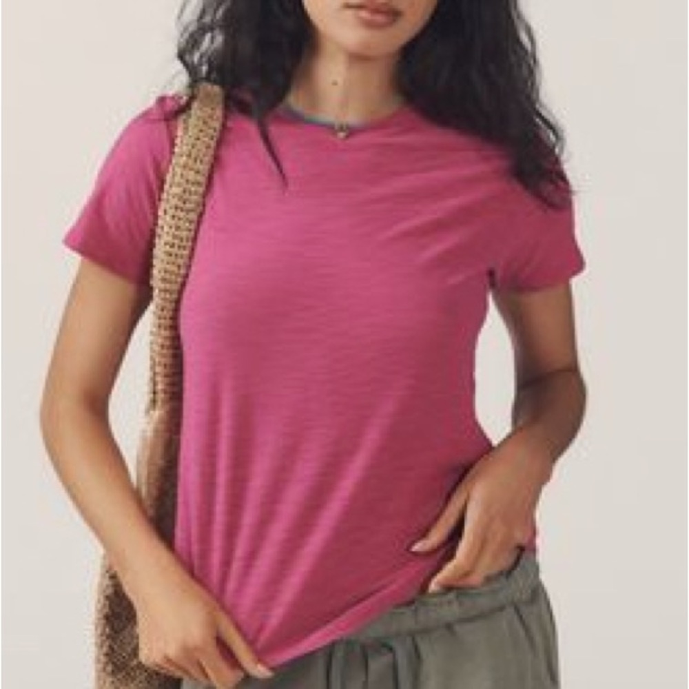 Anthropologie Fuchsia Short Sleeve Tee